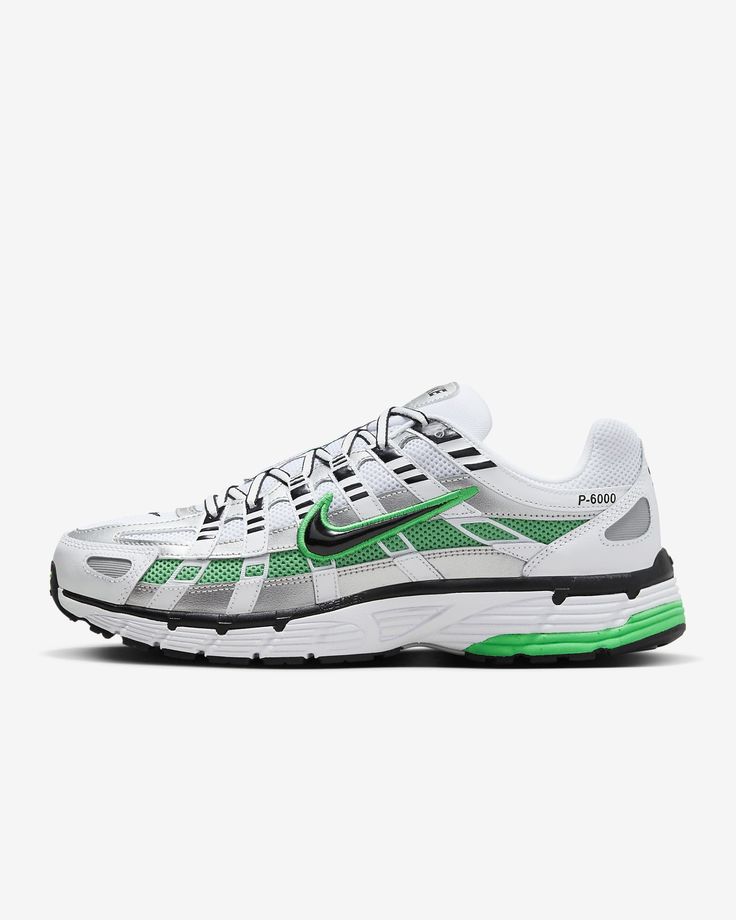 Nike — P-6000 — White / Spring Green / Silver