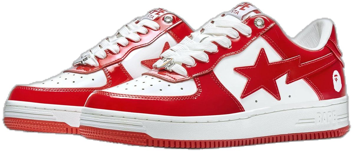 A Bathing Ape Bape Sta Low Red And White